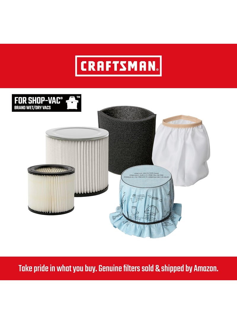 CRAFTSMAN CRAFTSMAN CMXZVBE38765 Foam Sleeve Wet Dry Vac Replacement Vacuum Filter Washable and Reusable Wet Application Filter for Most ShopVac Branded Shop Vacuums  - Image 5