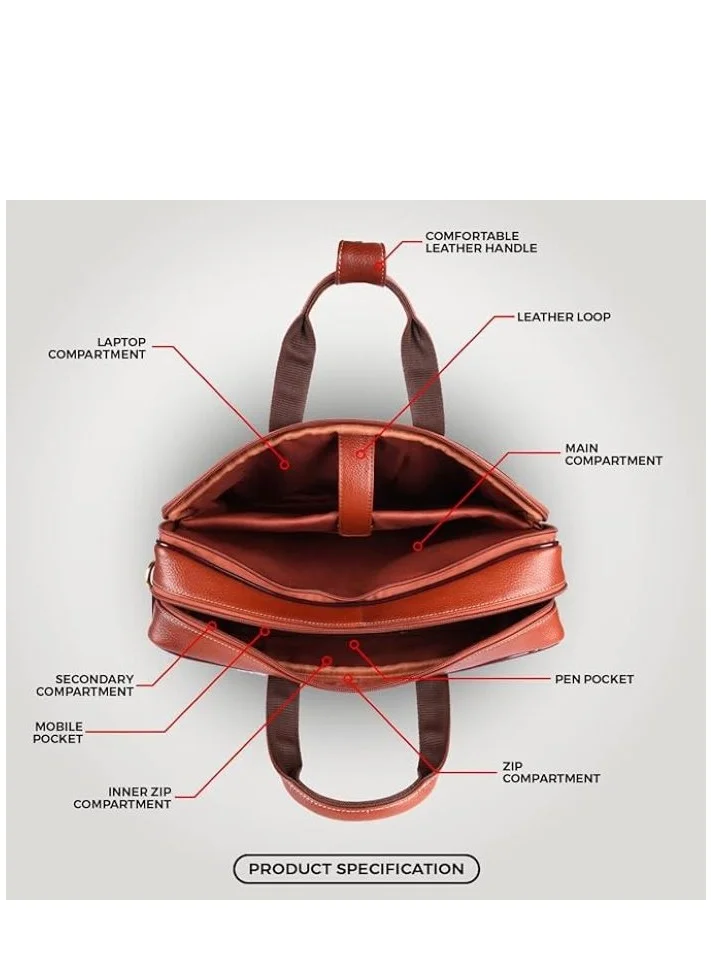 Hammonds Flycatcher  Original Bombay Brown Leather 15.6 inch Expandable Laptop Messenger Bag LB150  | Best Price UAE