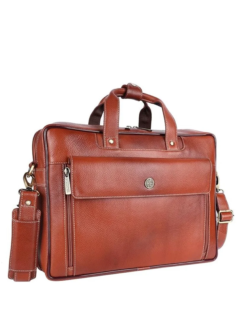 HAMMONDS FLYCATCHER Original Bombay Brown Leather 15.6 inch Expandable Laptop Messenger Bag LB150