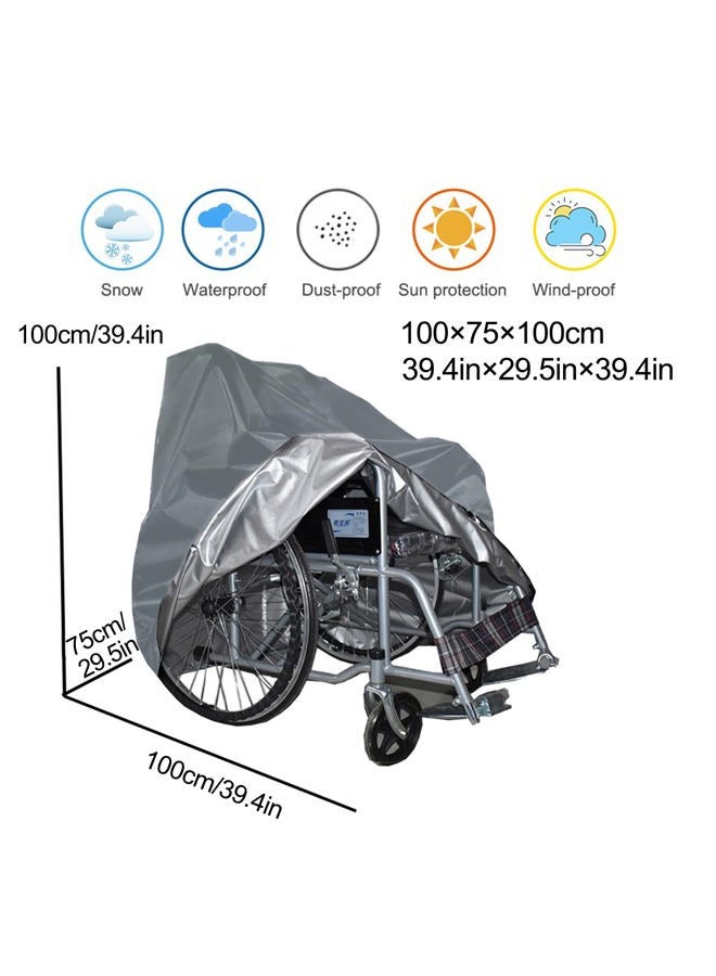 Jelowon Wheelchair Covers Waterproof,Electric Wheelchair Cover with Elastic Rope，420D Oxford Heavy Duty Wheelchair Cover for Storage,Prevent Rain Wind Dust Sun Uv 39.4x29.5x39.4inch. - Image 5