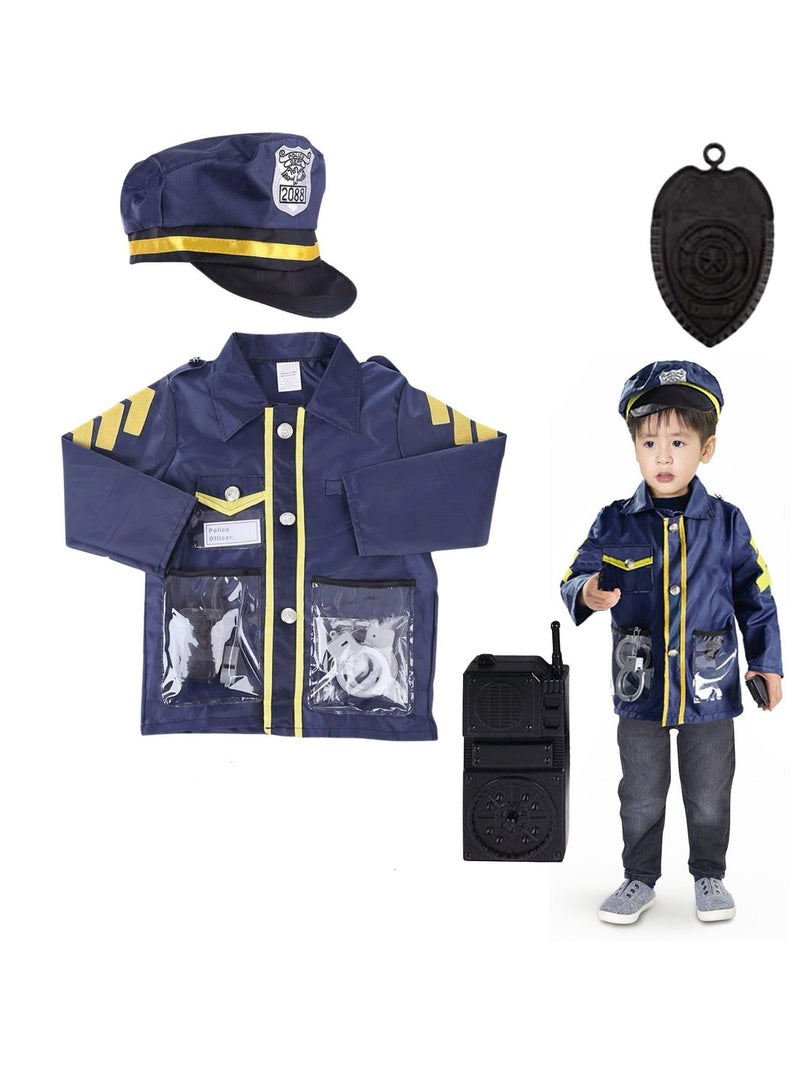 المنزل الذكي زي الشرطة الذكي للأطفال مكون من 7 قطع مع ملحقات للمناسبات المدرسية والحفلات التنكرية والحفلات ذات الطابع الخاص. - Image 1