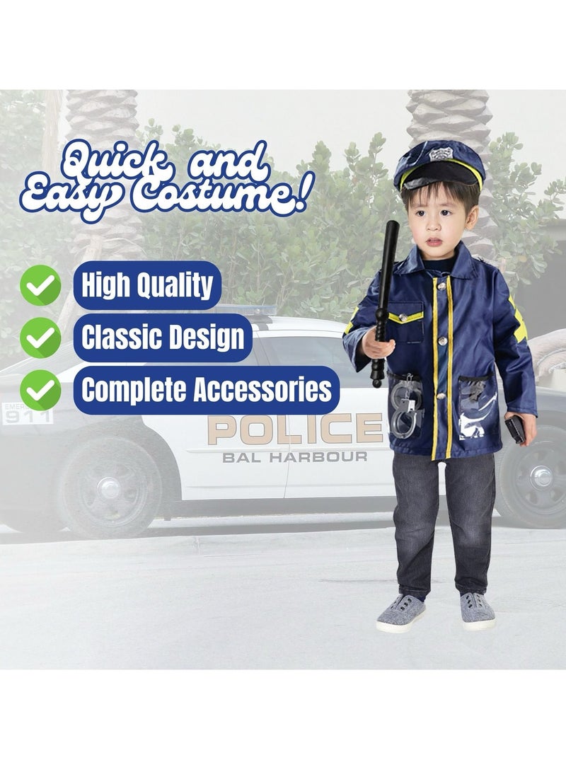 المنزل الذكي زي الشرطة الذكي للأطفال مكون من 7 قطع مع ملحقات للمناسبات المدرسية والحفلات التنكرية والحفلات ذات الطابع الخاص. - Image 3