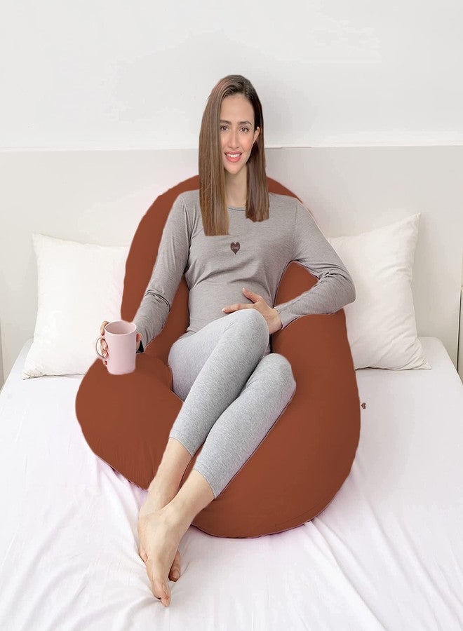 COOZLY وسادة حمل كوزلي على شكل حرف C | وسادة للحمل | أغطية قابلة للإزالة من القطن 100% | ألياف بريجنوكير الممتازة | وسادة نوم للحوامل (2 بريميوم لايت، برتقالي طوبي) - Image 3