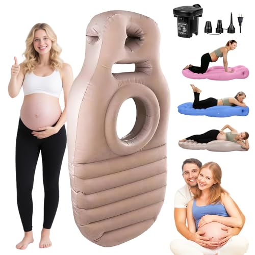 SEARART Inflatable Pregnancy Sleep Pillow for Stomach Sleeping Full Body Mattress with Belly Hole Maternity Airbed for Pregnant Women Pregnancy RestBack Hip Pressure Relief - Image 1