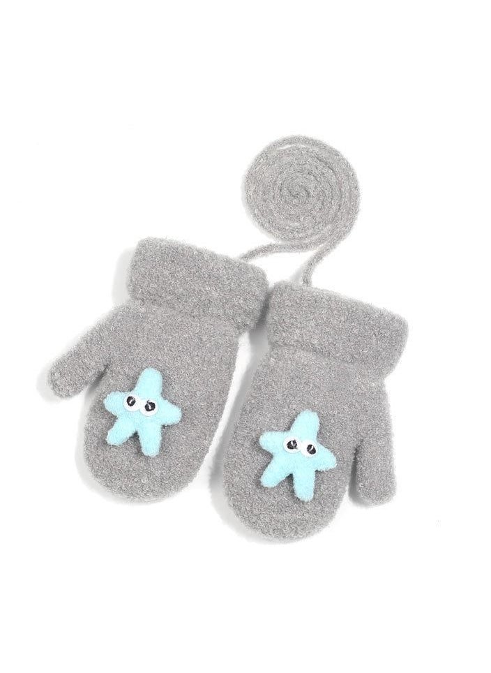 Golovejoy Children's Travel Windproof Plush Warm Neck Gloves 