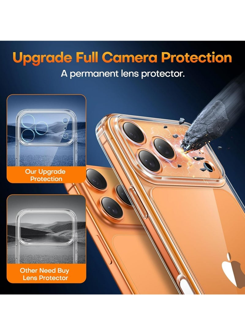 بولوز آيفون 17 برو ماكس حالة + حامي الشاشة ،التحكم الكاميرا حماية الكاميرا الكاملة,الحماية العسكرية-الصف صدمة حالة الهاتف لآيفون 17 برو ماكس, واضح - Image 4