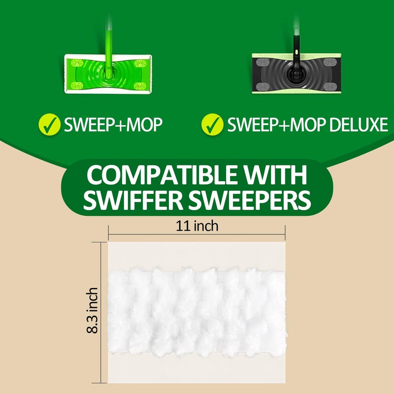 LANARP 100 Dry Sweeping Cloths Compatible with Swiffer Sweeper Mop, Heavy Duty Dry Pads Refills, Cleaning Dust and Pet Hair, Disposable Pet Sweeper Mop Pads for All Purpose Multi Surface Floor Cleaning (100) - Image 2