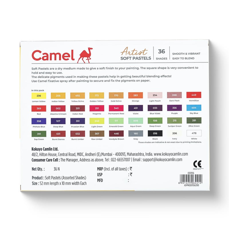 Camlin Camel Soft Pastels, 36 Shades (Multicolor) - Image 2