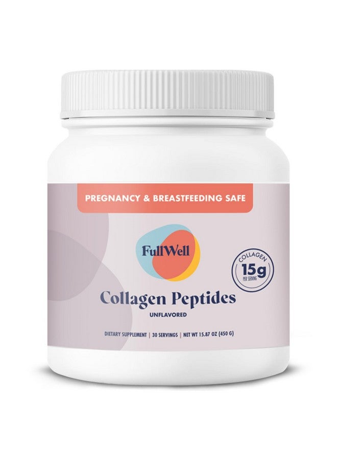 FullWell New Hydrolyzed Collagen Peptides, Breastfeeding & Pregnancy Safe Grass-Fed Collagen Powder for Women, 15g Unflavored Collagen, 30 Servings - Image 1