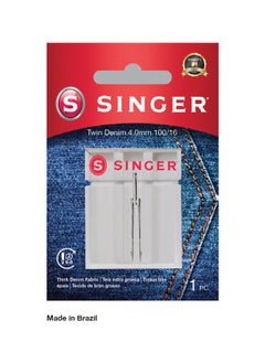 SINGER SINGER TWIN DENIM NEEDLES SIZE 4MM (PACK OF 1 NEEDLE) BRAZIL (100/16) 