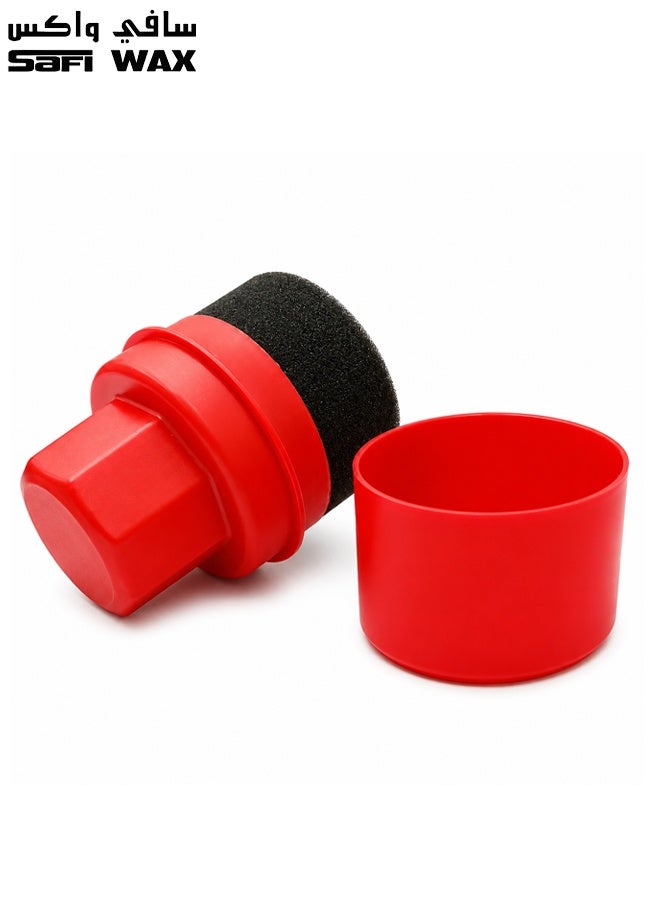 Safi Wax Foam Applicator Pad with Storage Cap for Tire Shine Wax Polish Dressing, High Density Foam Sponge Applicator for Car Tyres, Leather Seats, Dashboard, Trim, Plastic, Vinyl, Auto Detailing Cleaning Tool ERPC-SFW44083. - Image 1