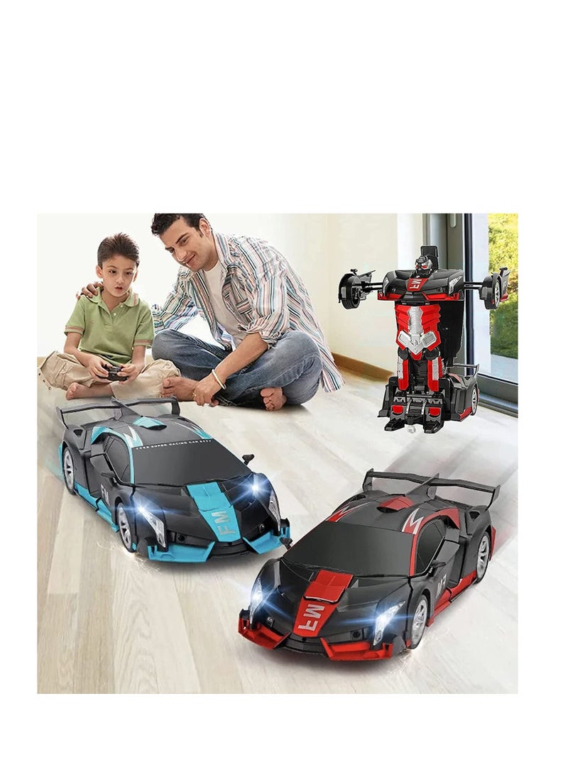 AROAQ FM Red Remote Control Car Transform Robot RC Car with 40MHz Version Remote And One Button Transforming 360 Degree Rotation Drifting Ideal Car Scale and Birthday Gift Toy  - Image 4