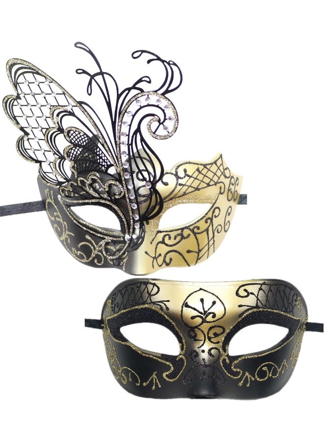 Mysterious Venetian Couple Mask erfly Lady Masquerade Party Mask Evening Prom Ball Mask Bar Costumes Accessory - Image 1