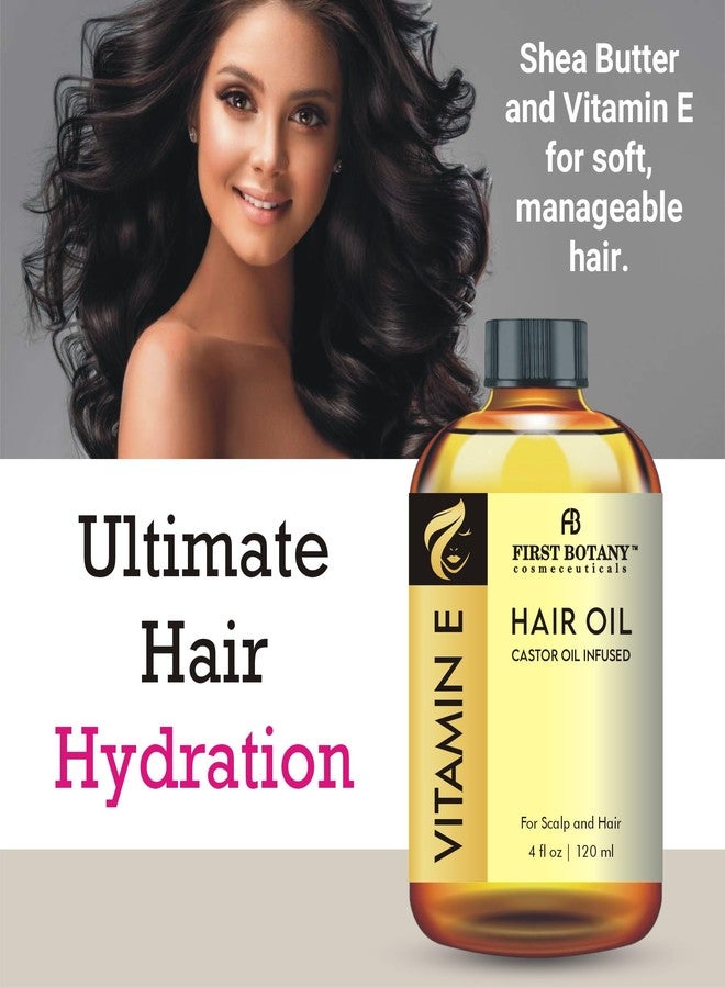 First Botany Vitamin E Castor Oil Encourages Hair Growth, Scalp & Hair Strengthening Serum, Nourishing Treatment for Split Ends, Dry Scalp, Safe for All Hair Types, 4 fl oz - Image 4