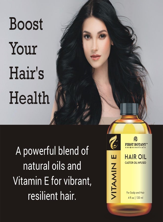 First Botany Vitamin E Castor Oil Encourages Hair Growth, Scalp & Hair Strengthening Serum, Nourishing Treatment for Split Ends, Dry Scalp, Safe for All Hair Types, 4 fl oz - Image 3