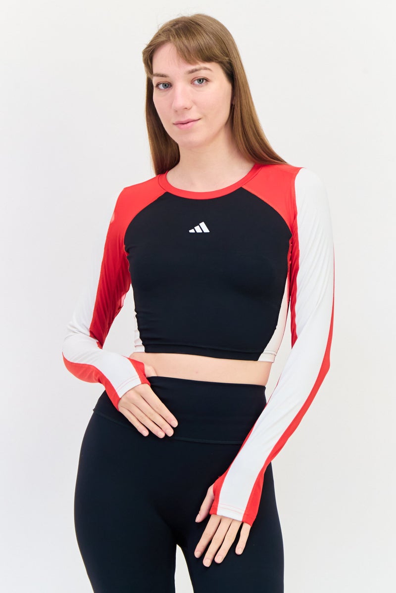 Adidas بلوزة تدريب طويلة الأكمام للنساء، متعددة الألوان - Image 1