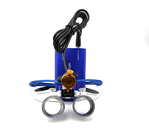 EAST Brand 3.5X 420mm Working Distance Optical Glass Surgical Binocular Loupes and LED Head Light Lamp with Filter Aluminum Box Style (Blue) - Image 3