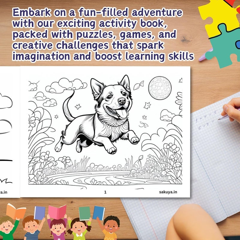 Sakuya Animals Coloring for Kids | Animal Coloring Page for Toddlers | Fun Activity for Boys and Girls |Baby Shower Activities-Dog - Image 3