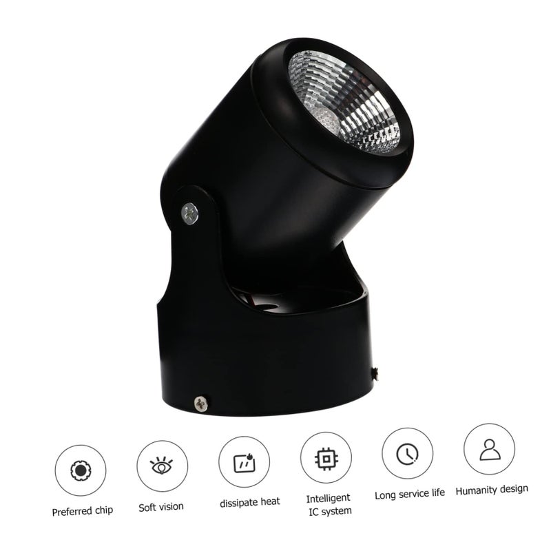 أسود 7 واط LED بقعة ضوئية دوارة قضيب ضوء السكك الحديدية للسقف الداخلي - Image 3