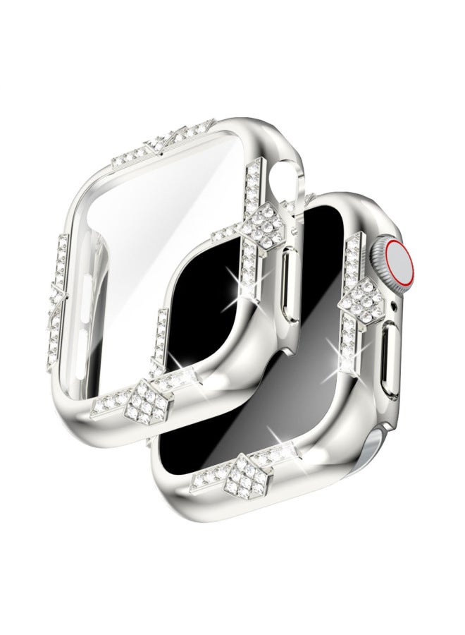 Loquat Applicable To For Apple Watch8 For Apple Watch Protective Case Electroplated Diamond Iwatch8/7/se Generation PC Protective Case-Color:Transparent-Dimensions:40mm Dial Only  - Image 5