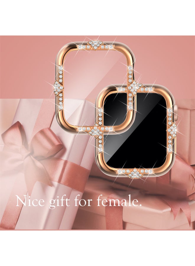 Loquat Applicable To For Apple Watch8 For Apple Watch Protective Case Electroplated Diamond Iwatch8/7/se Generation PC Protective Case-Color:Transparent-Dimensions:40mm Dial Only  - Image 4