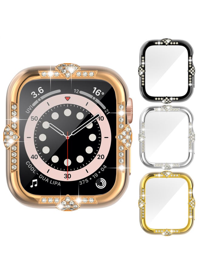 Loquat Applicable To For Apple Watch8 For Apple Watch Protective Case Electroplated Diamond Iwatch8/7/se Generation PC Protective Case-Color:Transparent-Dimensions:40mm Dial Only  - Image 2