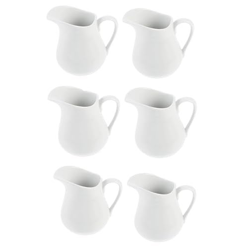 PAUL SONS White Ceramic Creamer With Handle - Coffee Milk Pitcher Serving Sauce Jug for Kitchen, 100ml (Pack of 2) - Image 1