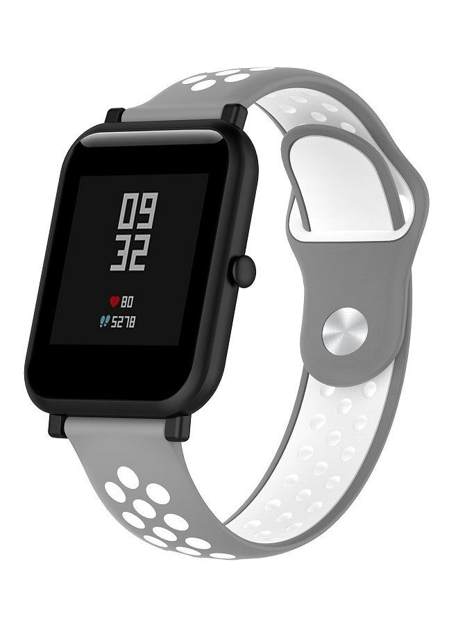 NIBEMINENT Replacement Strap For Huawei Watch Series 1 Grey/White - Image 3