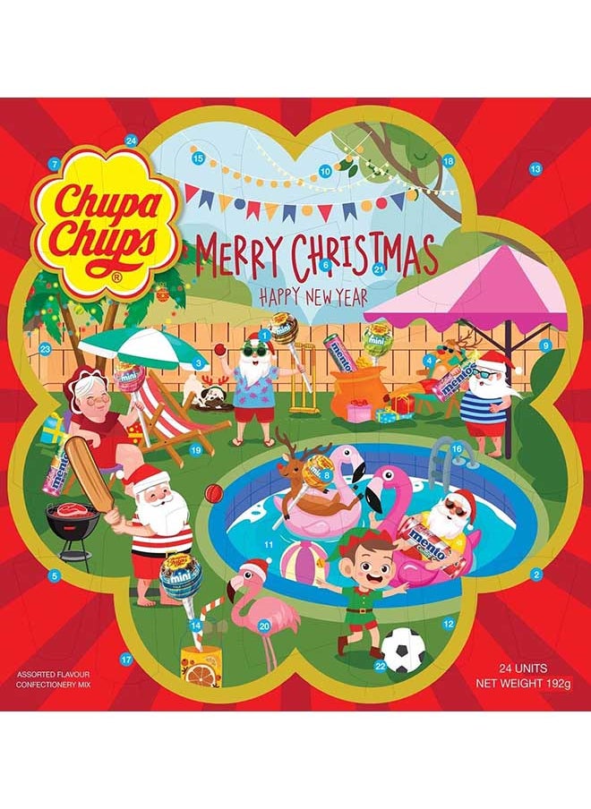 Chupa Chups - تشكيلة حلويات بنكهات متنوعة تقويم القدوم 24 قطعة - Image 1