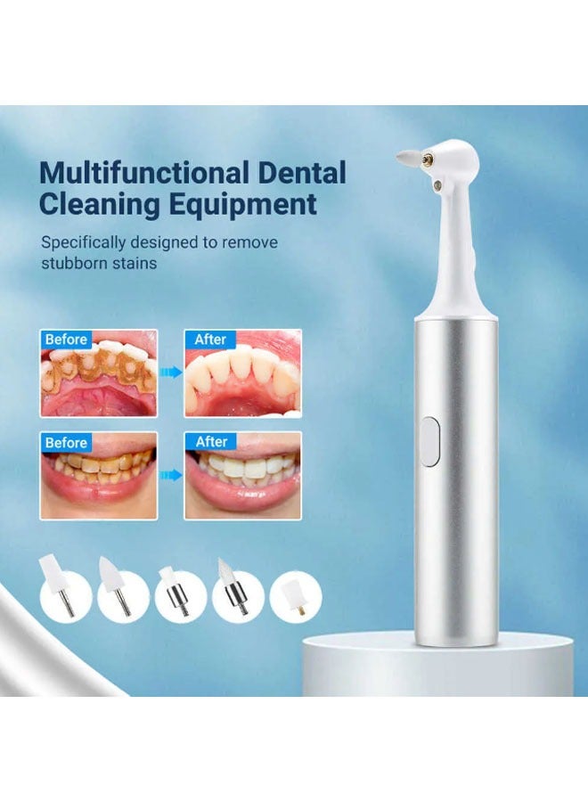 عام فرشاة أسنان كهربائية، ملمع أسنان، مزودة بشحن USB قابل للتجديد، تنظف الأسنان بالكامل بواسطة 5 رؤوس فرشاة ومصباح LED، عدة تنظيف الأسنان. - Image 3