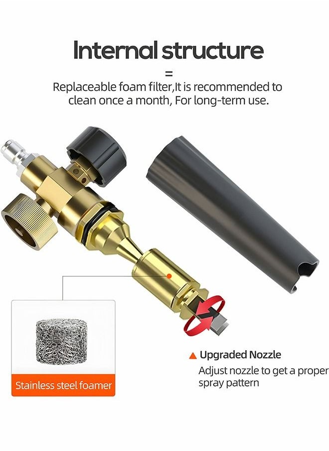 GROIC Foam Cannon 2L Bottle,Large Reservoir with Adjustable Nozzle Kit,Car wash foam spray bottle with 1/4" Quick Connector,High pressure foam kettle,Washer Accessories  - Image 5