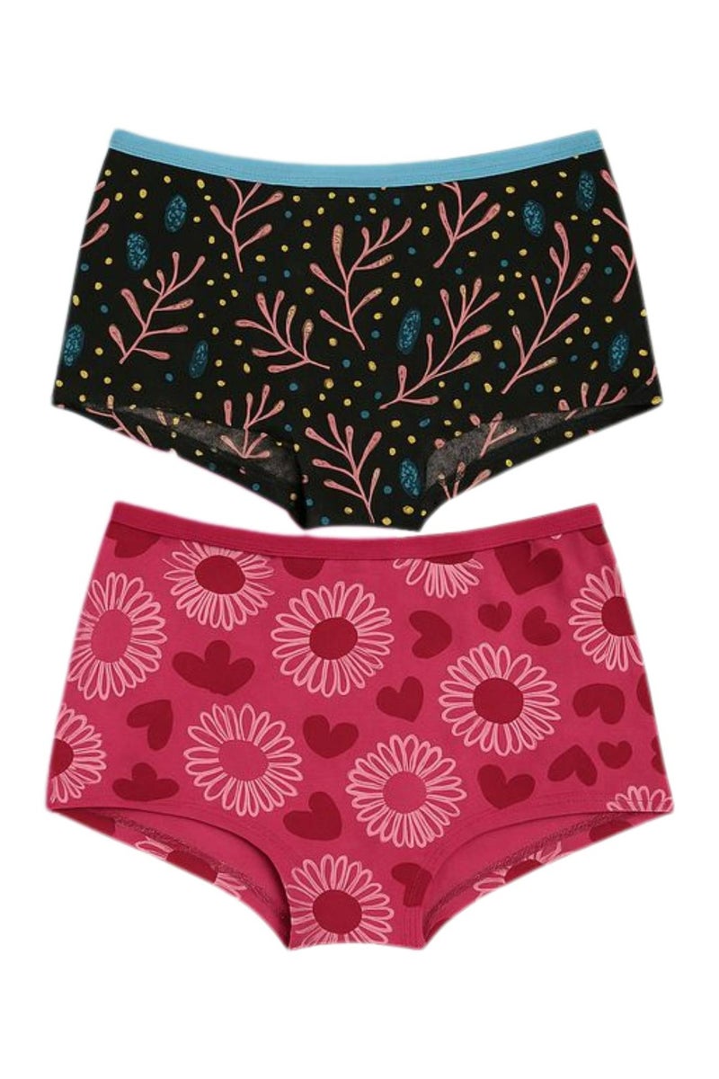 Dice Pack of 4 Women's Comfy Printed Cotton Hot Short Underwear - Image 2