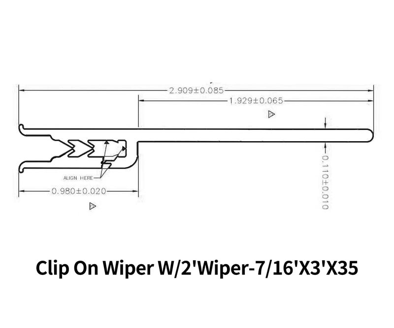 SoCiMa 018-546 Door Window Channel Seal Mounts with Clip On Wiper W/2'Wiper-7/16'X3'X35 - Image 3