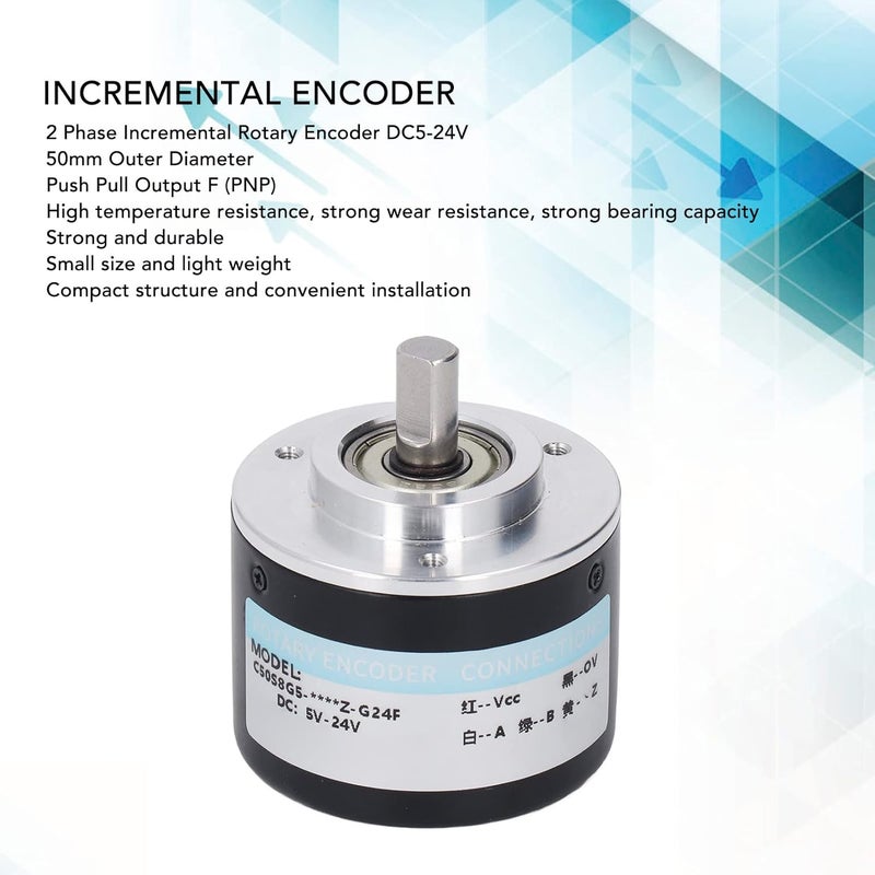 Incremental Encoder, Stainless Steel Incremental Encoder with Abs, Stable 2 Phase Incremental Encoder, Shaft Incremental Encoder for for Steel Folder (2000P/R), ANKROYUh9bm4ezdfk-12 - Image 2