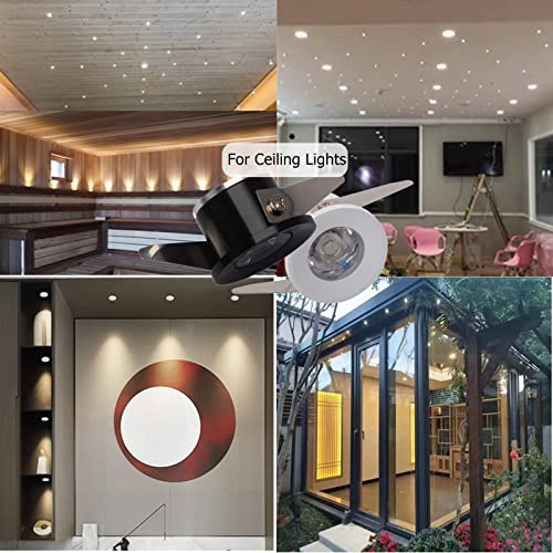 Scpopfer 2Pack 1W Mini Spotlights Indoor 1 Inch Recessed Showcase Display Under-Cabinet LED Lights Fixture with AC 110V/220V to 3-12V Power Supply LED Driver 3000K Warm-White Lighting Black Shell - Image 5