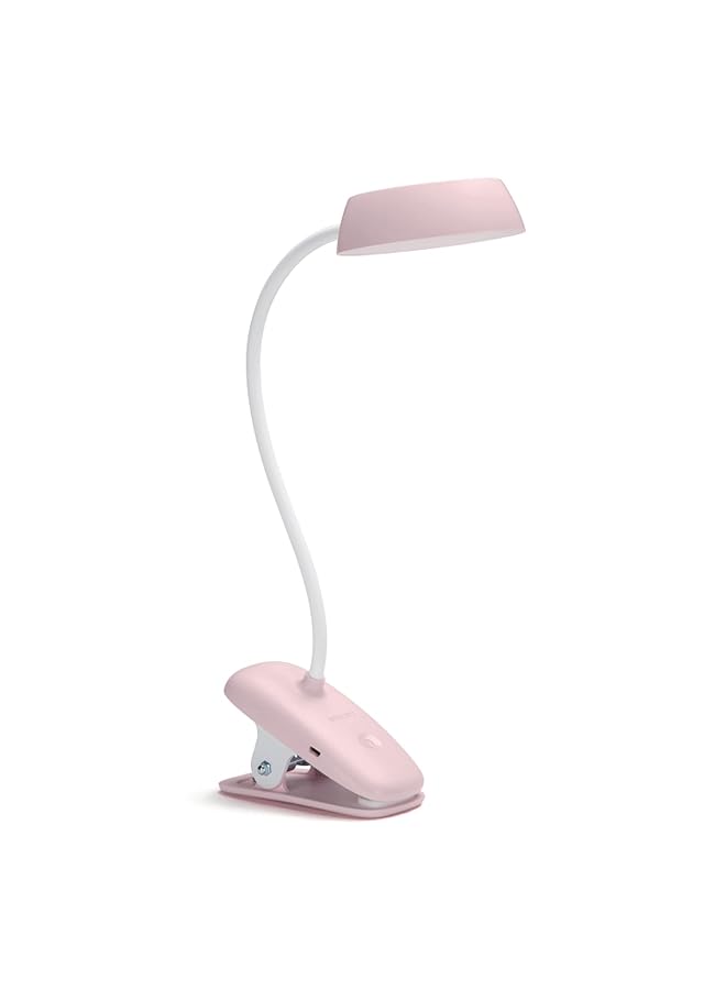 Philips Led Donutclip Pink Desk Lamp Usb 4000K 3W Cool White For Office Reading Study And Work - Image 1