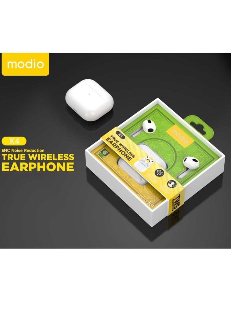 Modio K4 Wireless Earbuds Noice Cancelation Bluetooth Headphone - Image 4