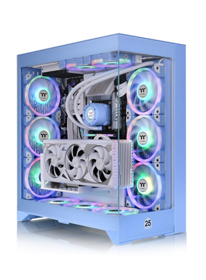 Thermaltake CTE E600 MX Mid Tower E-ATX Case, Centralized Thermal Efficiency Design; Interchange Mesh & TG Front Panel; 3Way VGA Mounting Bracket; 400mm PCIe4 Riser Cable| CA-1Y3-00MFWN-0 Blue - Image 1