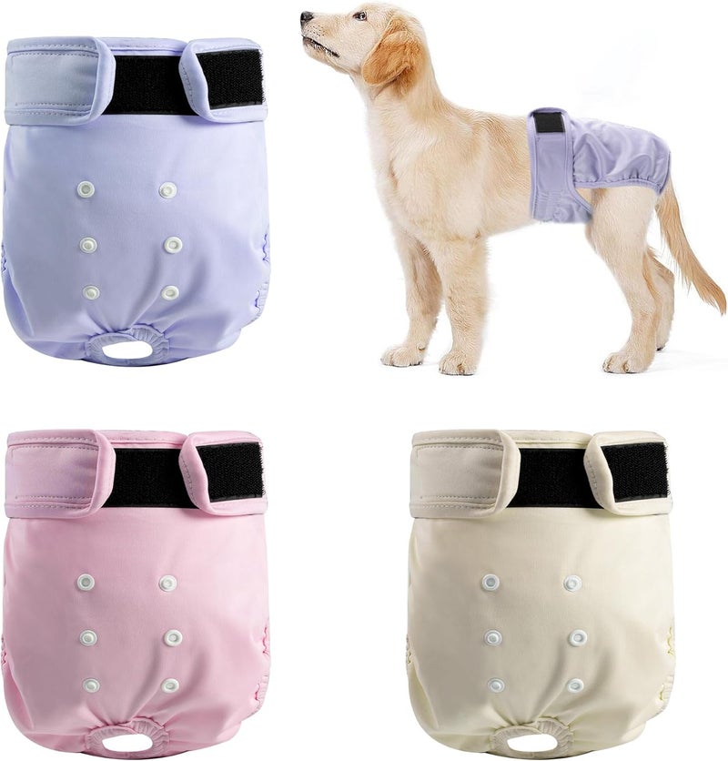 ZINGTERRA 3 Pack Washable Female Dog Diapers,Reusable Diaper for Doggie,Highly Absorbent Dog Diaper,Adjustable Leakproof Puppy Diapers Skirt for Heat,Incontinence,Period Doggy Nappies M - Image 1