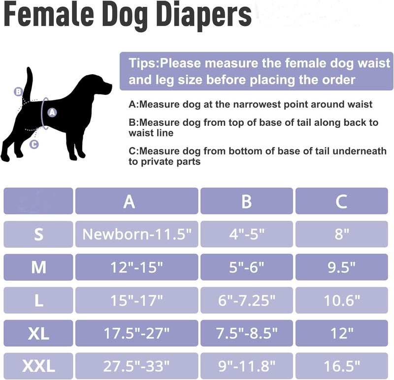 ZINGTERRA 3 Pack Washable Female Dog Diapers,Reusable Diaper for Doggie,Highly Absorbent Dog Diaper,Adjustable Leakproof Puppy Diapers Skirt for Heat,Incontinence,Period Doggy Nappies M - Image 2