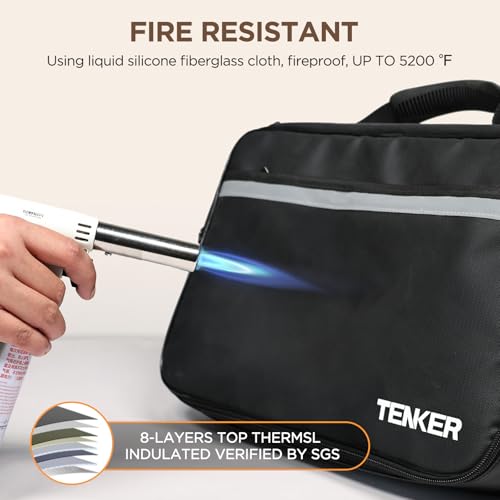 TENKER Document Bag with Lock, Fireproof File Storage Case with Water-Resistant, TENKER Organizer Box for Document, Safe Portable Travel Home Organizer for Laptop, Files, Certificates, Black(15''x11''x4'') - Image 2