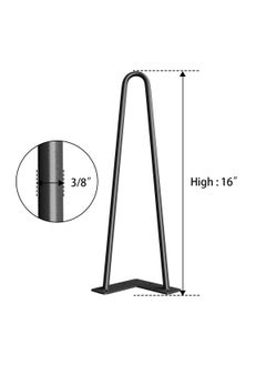 JGS JGS Iron Legs for Table of 4 Hairpin Legs for Furniture Office Metal Desk Legs Dining Table Legs Industry Work Set Table Height Extender Metal Legs for Coffee Table Side Table Iron Stand 16 Inch  - Image 3