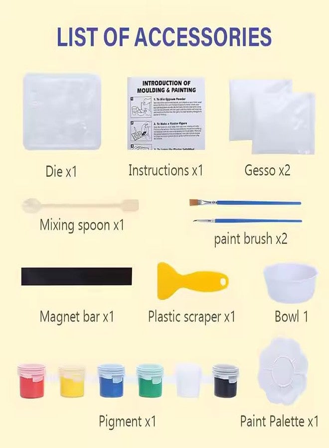 RUJVE DIY Mould and Paint Craft kit | Kids DIY Craft For 3+ Years | Plaster Figurine Set with Pigments, Palette & Mold, Painting Art & Craft Set - Gift Toys for 3 4 5 6 7 8+ Year Old Boys & Girls (Space) - Image 5