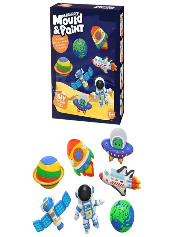 RUJVE DIY Mould and Paint Craft kit | Kids DIY Craft For 3+ Years | Plaster Figurine Set with Pigments, Palette & Mold, Painting Art & Craft Set - Gift Toys for 3 4 5 6 7 8+ Year Old Boys & Girls (Space) - Image 1