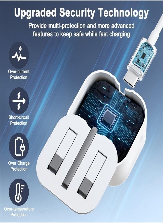 YINPAGE - 20W PD Fast Charger Kit with 2m Braided Cable & MFi Certification - Compatible with iPhone 14/13/12 Series, iPad | 30-Min 50% Charge, Saudi Local Express Delivery - Image 1