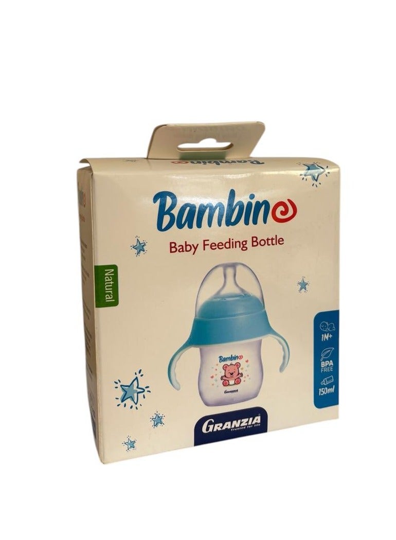Granzia Baby Natural Feeding Bottle With Hand 150 ml - Blue - Image 2