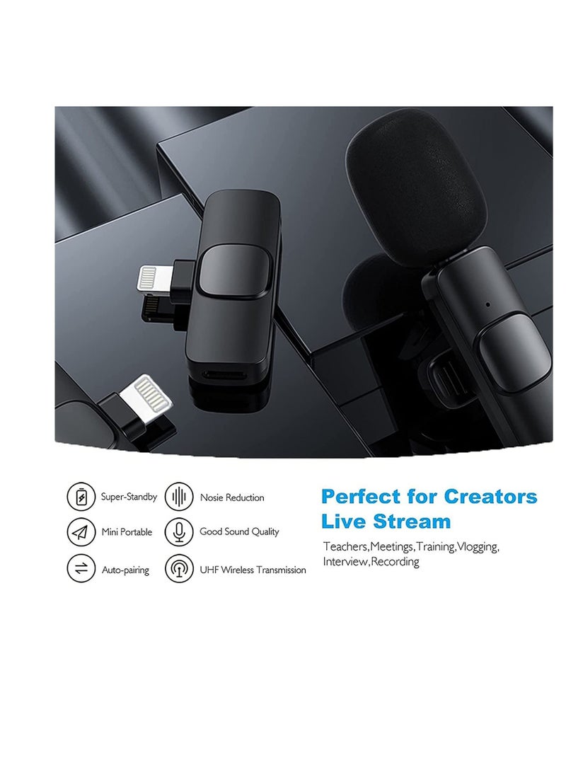 Upgraded （Plug-Play） Wireless Lapel Lavalier Microphone for iPhone iPad Recording, YouTube Facebook Live Stream,Vlog, Auto-Sync Wireless Mic with  FOR Bluetooth - Image 4
