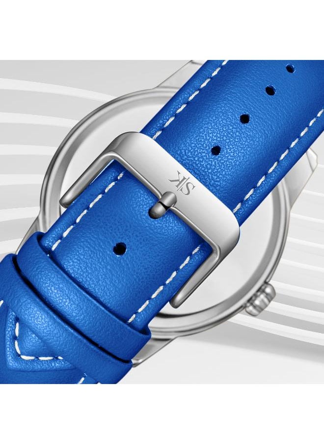 KENNETH SCOTT Kenneth Scott K24020-SLNN Men's Analog Display Watch & Leather  Strap Blue  - Image 5