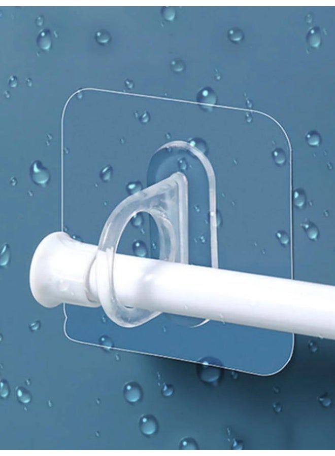 43℃ 6 قطع من حاملات قضبان الستائر، لا تحتاج إلى مثقاب، دعامات قضبان ذاتية اللصق، خطافات متعددة الأغراض لقضبان الستائر، قابلة للتعديل للحمام وغرفة النوم وغرفة المعيشة - Image 1