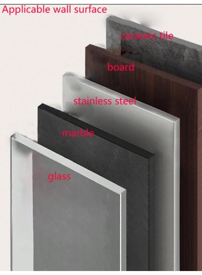 43℃ 6 قطع من حاملات قضبان الستائر، لا تحتاج إلى مثقاب، دعامات قضبان ذاتية اللصق، خطافات متعددة الأغراض لقضبان الستائر، قابلة للتعديل للحمام وغرفة النوم وغرفة المعيشة - Image 3